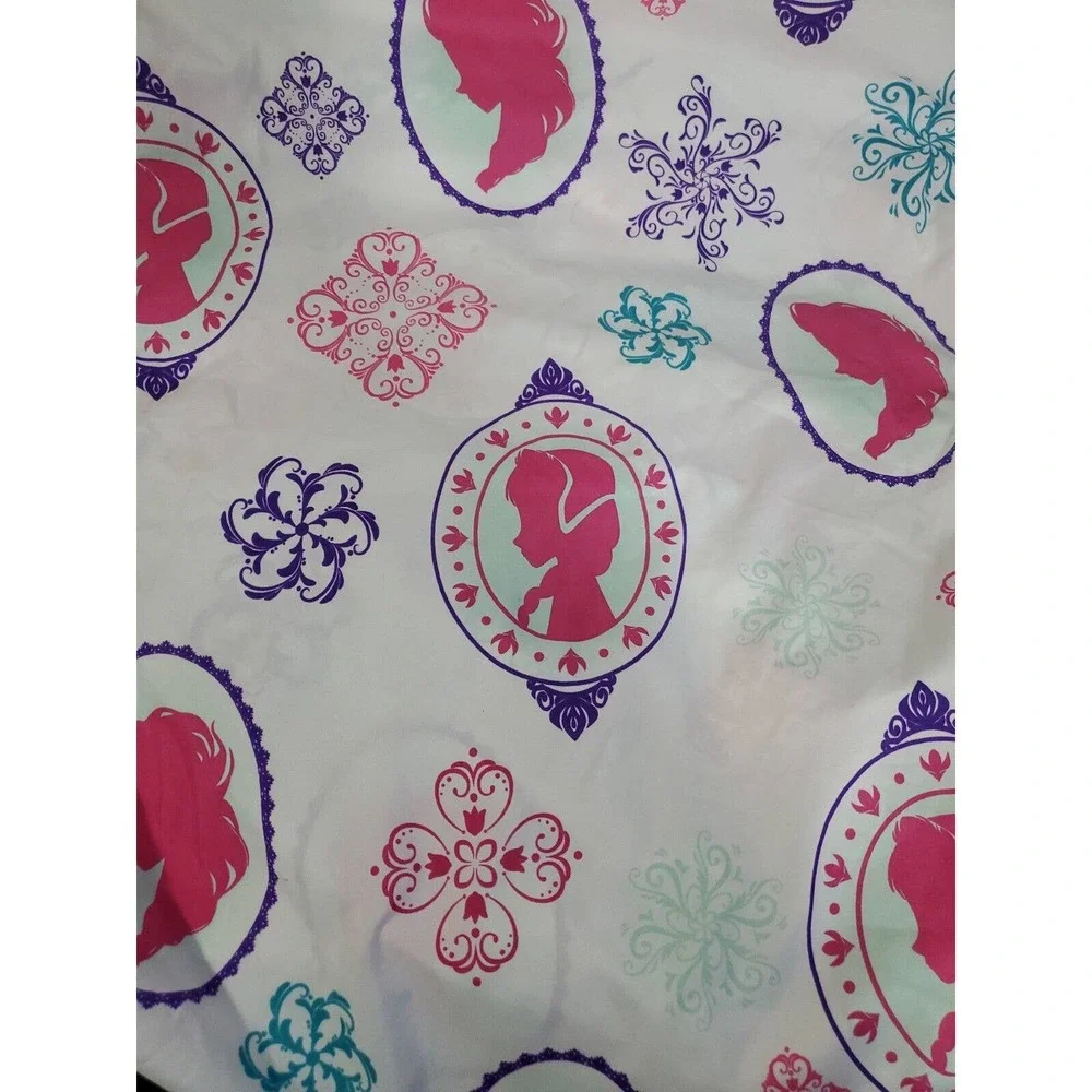 Disney1  Full Size Fitted Sheet Pink Purple Girl's White